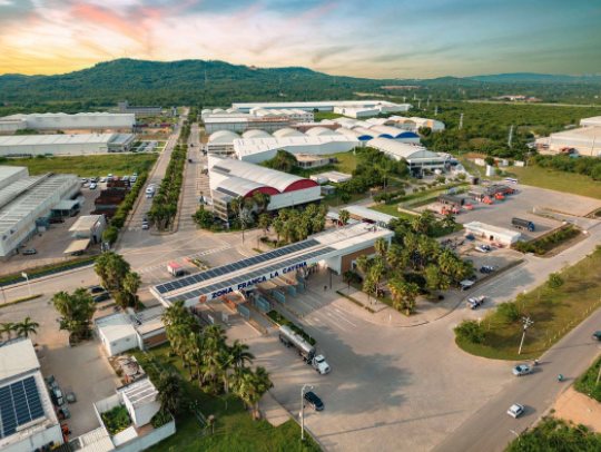 Aerial view of an industrial park in Barranquilla